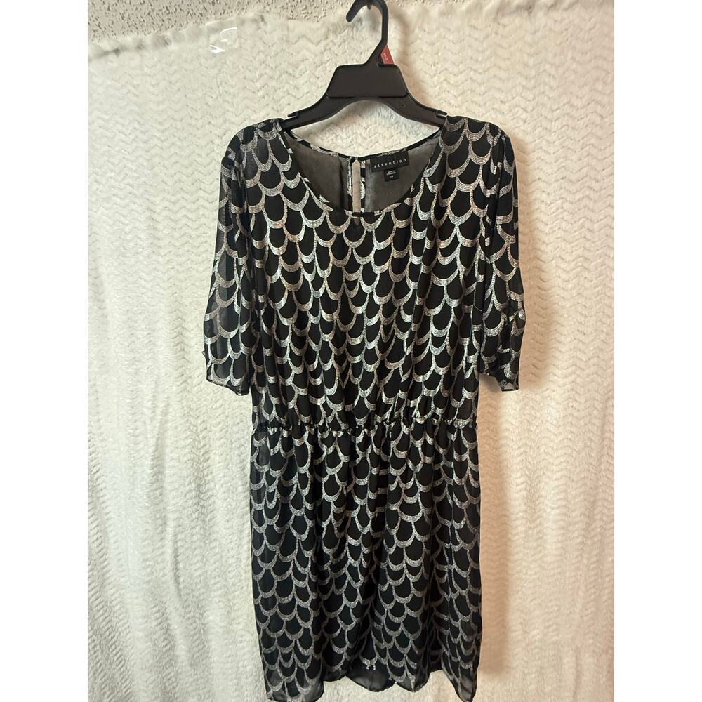 BN #1 Attention Black and silver sheer dress, Size L